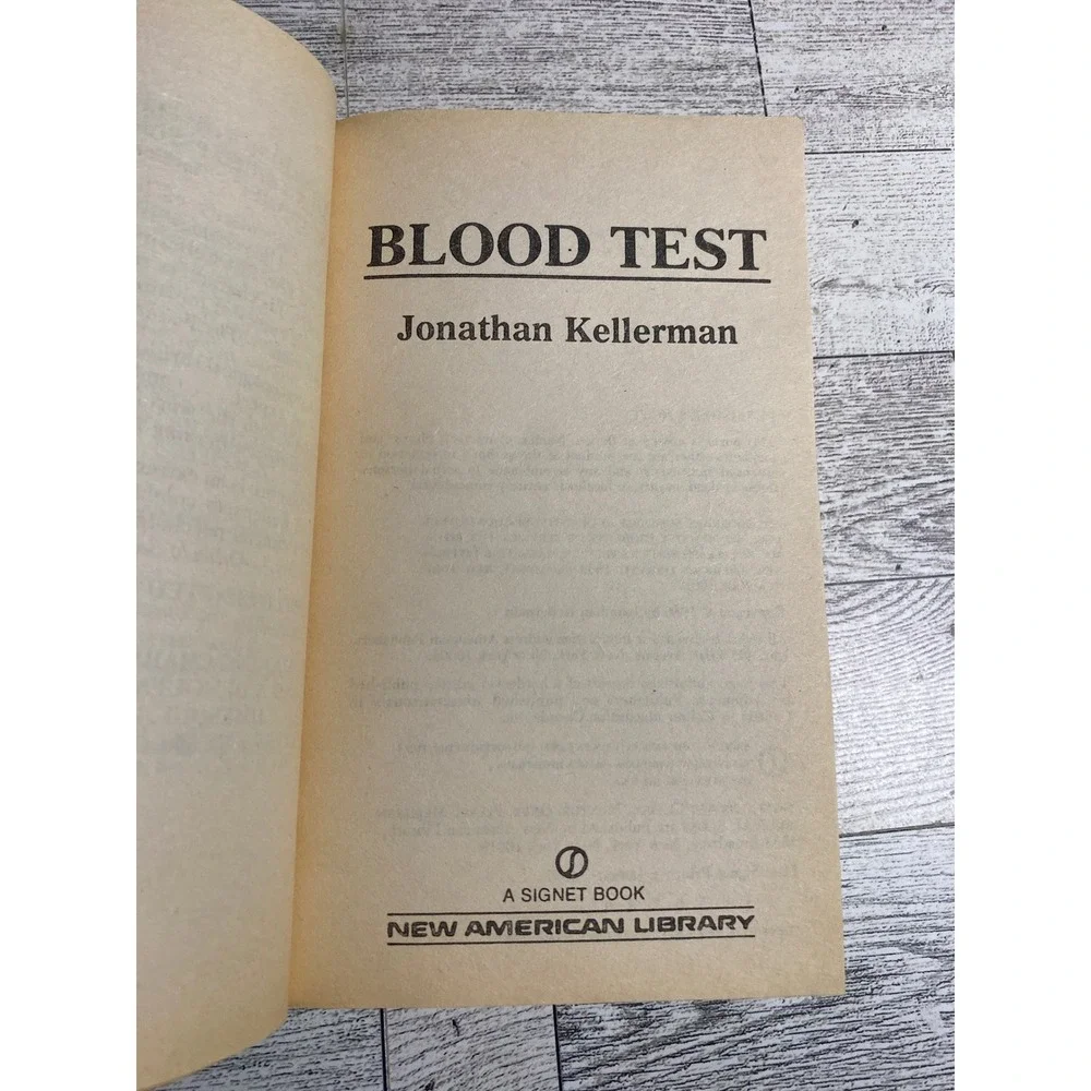 Blood Test Jonathan‎ Kellerman Paperback psychological Thriller Novel 1987